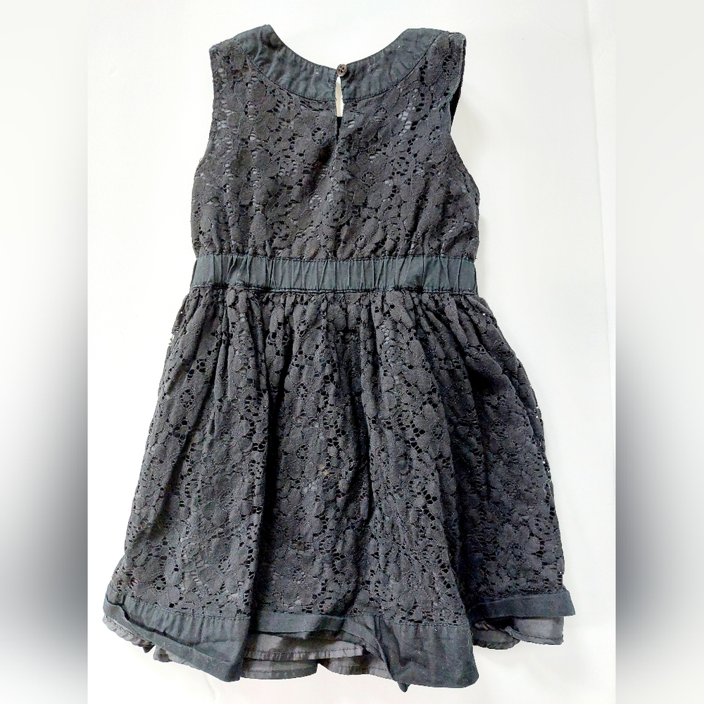 Black‎ Lace Dress Pink Bow Size 3t - Picture 4 of 5